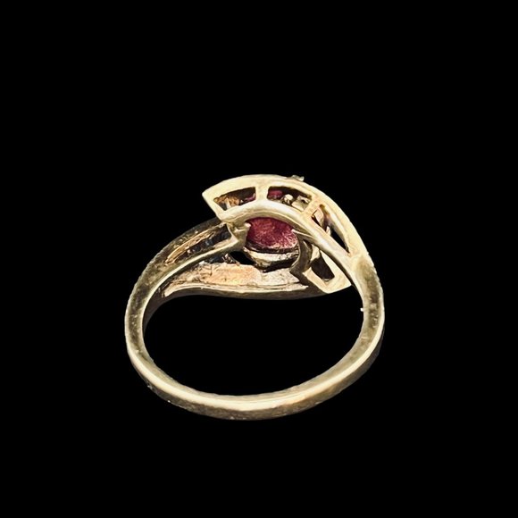 Vintage FC 10k Gold And Synthetic Pink Star Ruby Ring (R314) - Picture 5 of 6